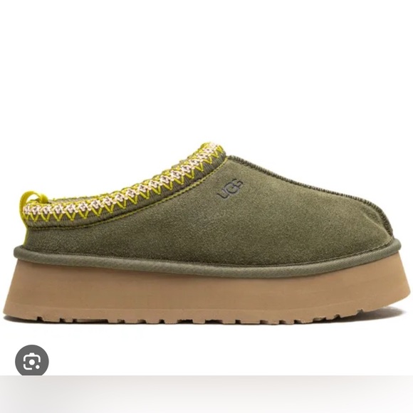 UGG Tazz Platform Slipper in Burnt Olive - Picture 1 of 8